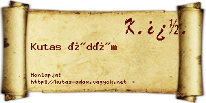 Kutas Ádám névjegykártya