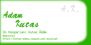 adam kutas business card